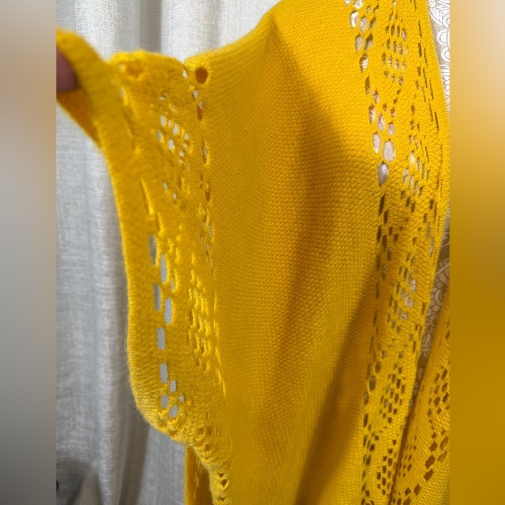 Anthony Original Mustard Yellow Knit Kimono Cardigan - Picture 7 of 8
